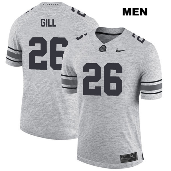 Ohio State Buckeyes Men's Jaelen Gill #26 Gray Authentic Nike College NCAA Stitched Football Jersey JI19Q76MM